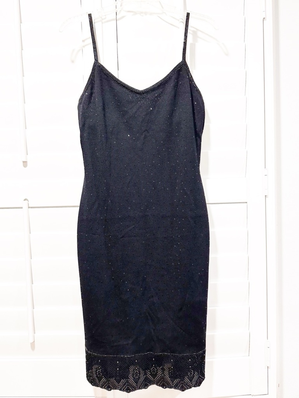 St. John Evening by Marie Gray Black Sequin Knit Cocktail Short Dress Size 8